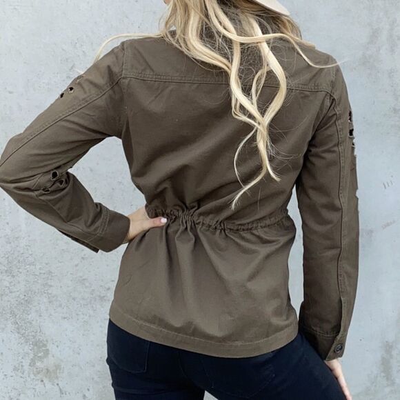 NWT olive utility cut out jacket size small - Picture 3 of 7